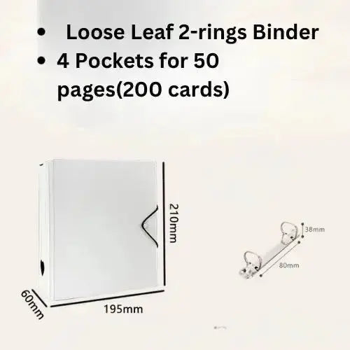 4 Pockets Loose Leaf 2-Ring Binder for Kpop Photocard Collection NZ Sailor Creations