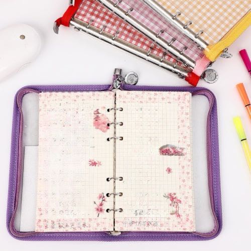 A6 PVC Loose Leaf Binder/Cover with Zip, for Journals, Planners and Cardcollections (Copy) Sailor Creations