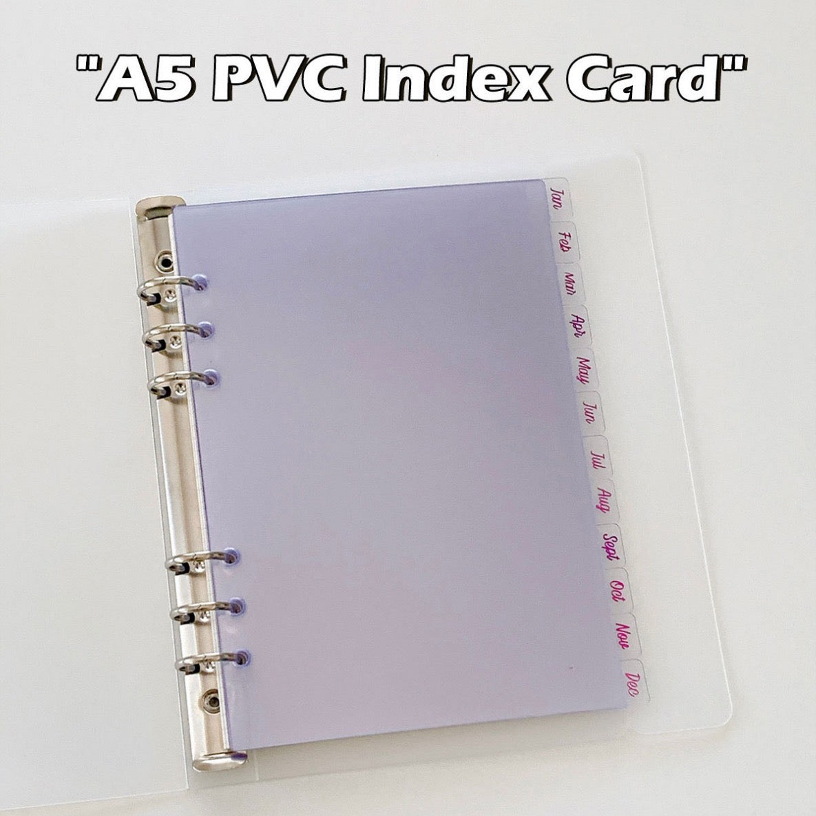 A5 PVC Planner Dividers with Monthly Index Cards Sailor Creations