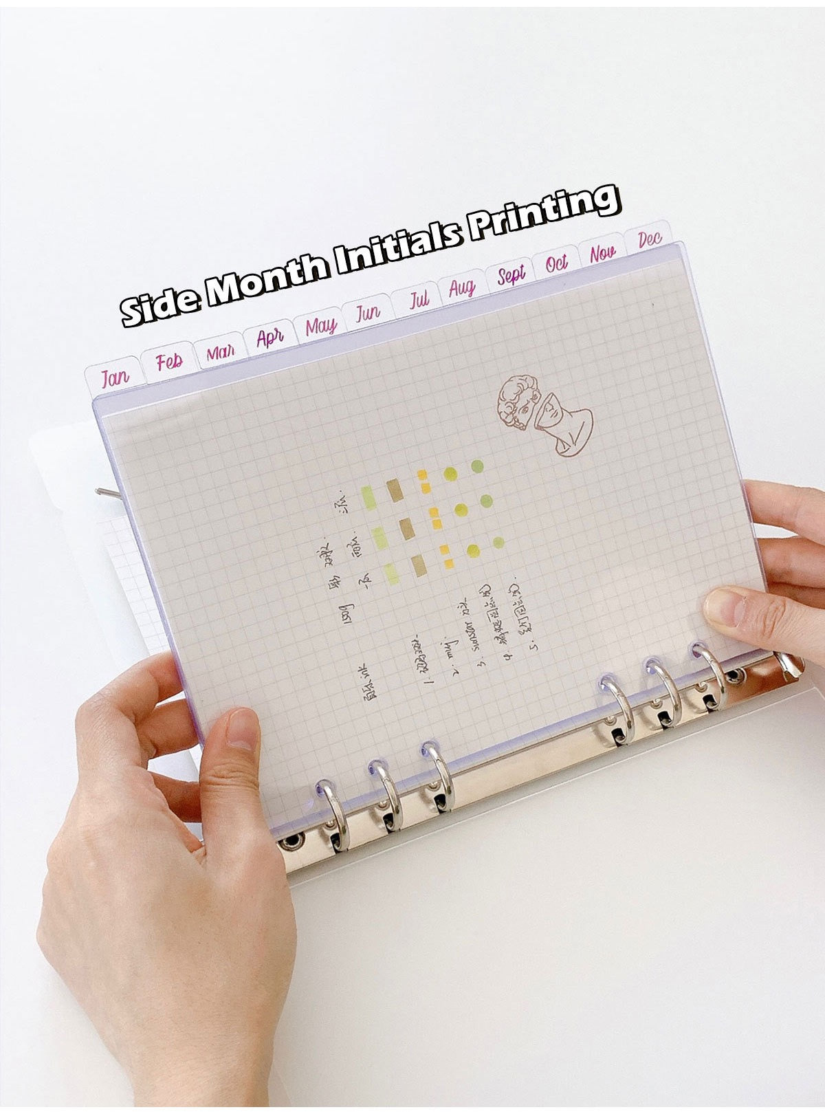 A5 PVC Planner Dividers with Monthly Index Cards Sailor Creations