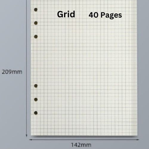 A5 Loose Leaf Binder Refill/Inserts for Creative Journaling: Blank, Grid and Lined Sailor Creations