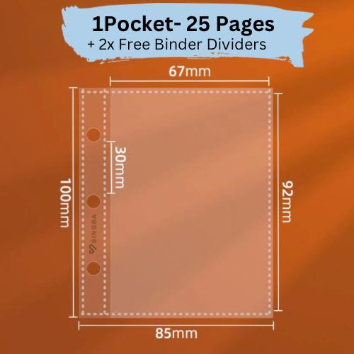 Premium Compact 1 Pocket Page Inserts for Pokemon, Football and Kpop cardcollection Sailor Creations