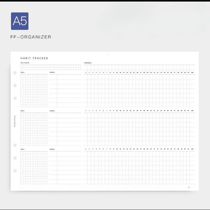 A5 Daily, Weekly & Monthly Habit Tracker – Productivity Habit Tracker Sailor Creations