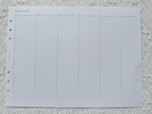 A5 Yearly Calendar Planner Refill Sailor Creations