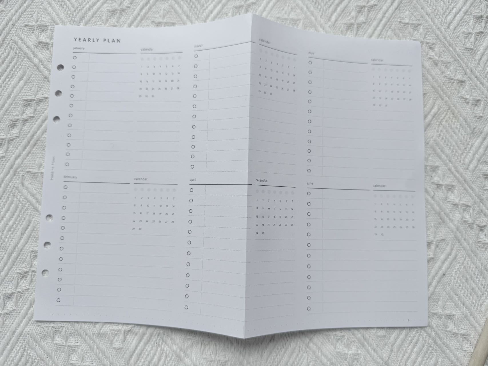 A5 Yearly Calendar Planner Refill Sailor Creations